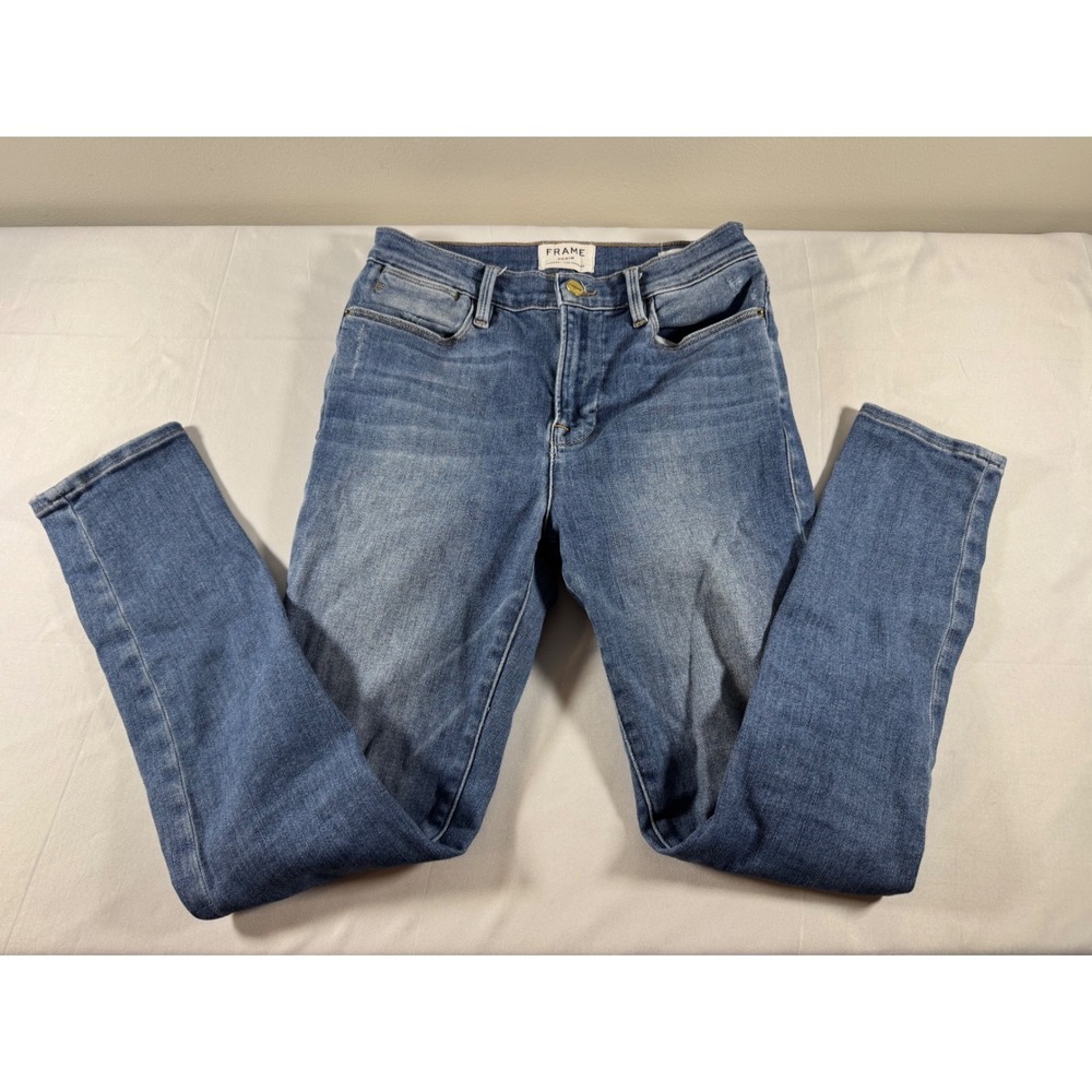 Frame Denim Le High Skinny Crop Jeans Blue High Rise Size 28